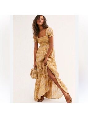 Free People Getaway smocked Maxi Dress